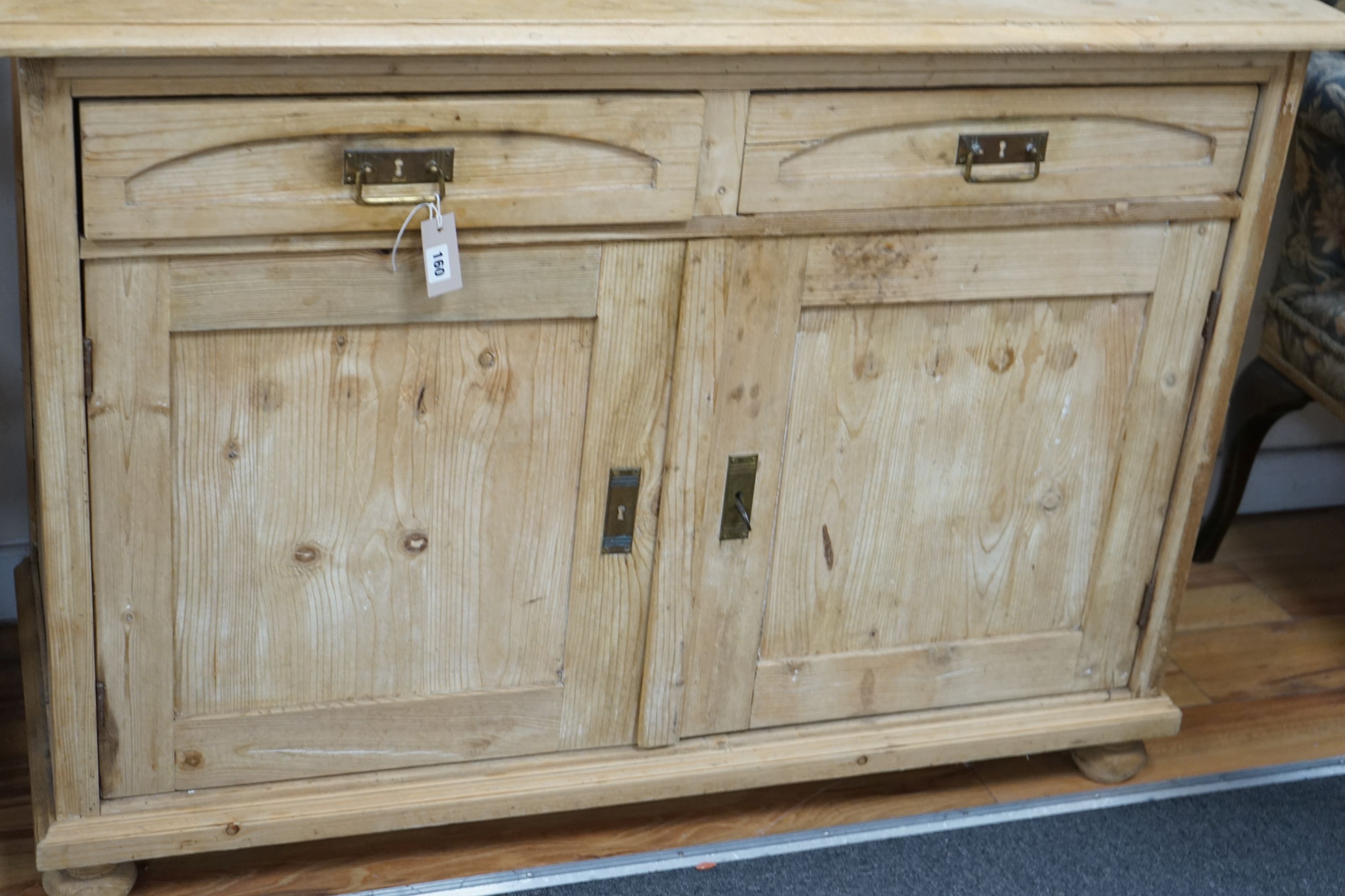 A 19th century east European pine dresser, width 130cm, depth 58cm, height 202cm